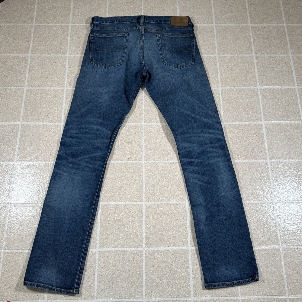 Polo Ralph Lauren Varick Slim Straight Jeans Men's 32x34 Blue Faded Denim Cotton